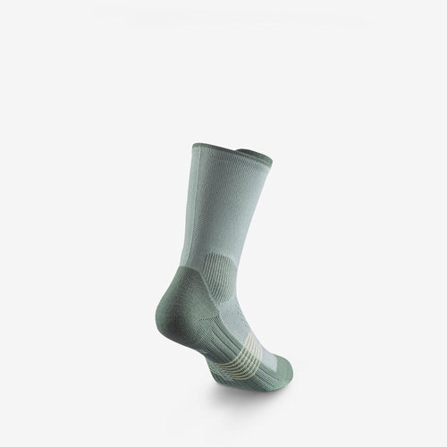 A photo of the Quechua Kids’ Hike 500 Crew Hiking Socks 2-Pack in use