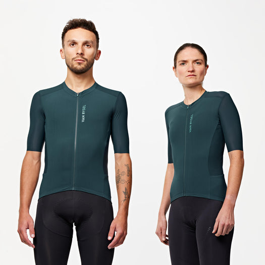 Van Rysel Unisex road cycling short-sleeved summer jersey Racer 2 - Blue, Image 5 of 24
