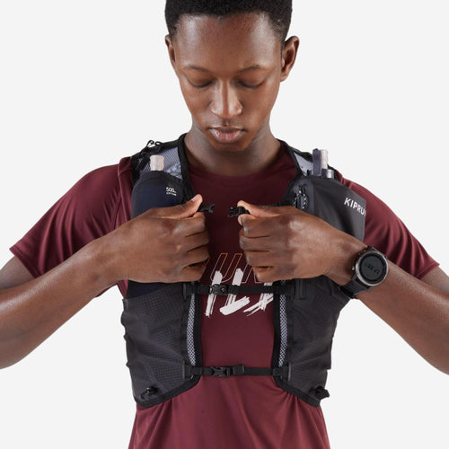 A photo of the Kiprun 10L Running Hydration Vest - 1L Water Bladder Included in use