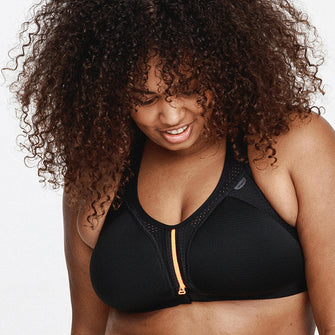Running High Impact Sports Bra with Zipper Women's, Image of