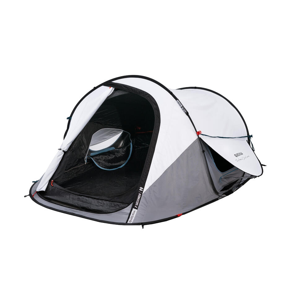 [ほぼ新品]Quechuaケシュア2SECONDS FRESH&BLACK2XL Quechua 2 Second Fresh & Black Waterproof Pop Up Camping Tent 2