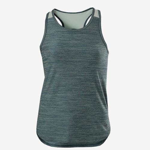 A photo of the Domyos S500, Breathable Synthetic Gym Tank Top, Girls' in use