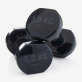 Fitness 5 kg Dumbbells Twin-Pack - Black, Image of