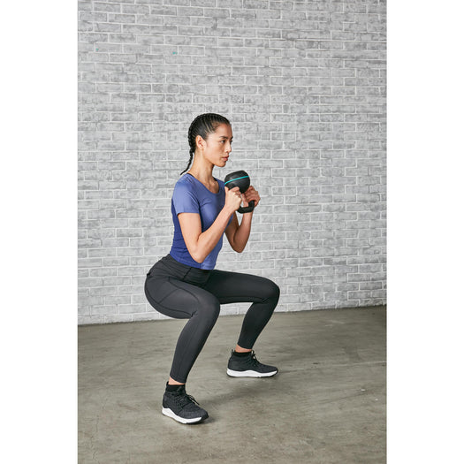 Kettlebell 20kg Cast Iron & Rubber Base, black Image 2 of 5