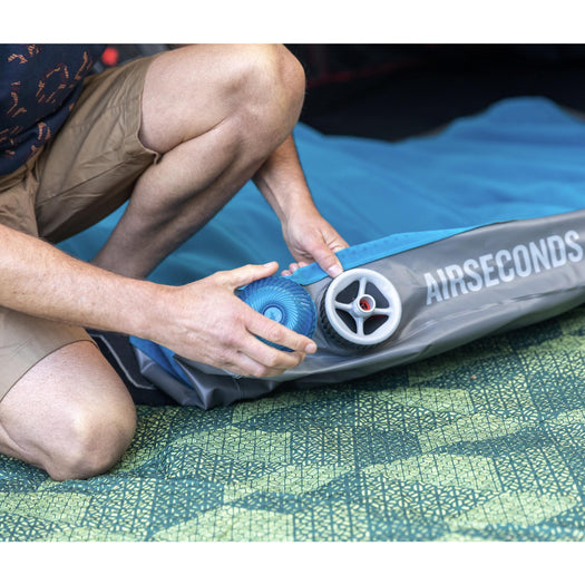 Quechua Air Seconds 32'' Quick Inflating Air Mattress Camping Bed 1-Person, teal blue Image 1 of 2