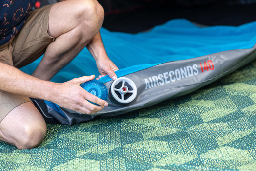 Quechua Air Seconds 55'' Quick Inflating Air Mattress Camping Bed 2-Person, teal blue Image 1 of 3