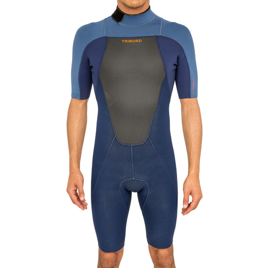Men's Surfing 2 mm Neoprene Shorty Wetsuit 500, dark blue Image 1 of 4
