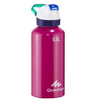 Quechua 900 Quick Opening Tube 0.6 L Aluminum Hiking Water Bottle, Image of