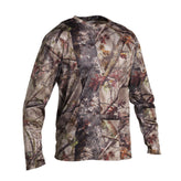 HUNTING 100 BREATHABLE LONG-SLEEVED T-SHIRT - WOODLAND CAMOUFLAGE, Image of