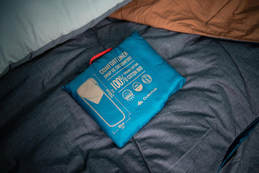 Quechua Cotton Sleeping Bag Liner, snow white Image 1 of 2