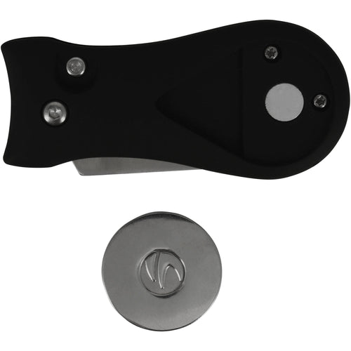 A photo of the GOLF AUTOMATIC DIVOT REPAIR TOOL - INESIS BLACK in use