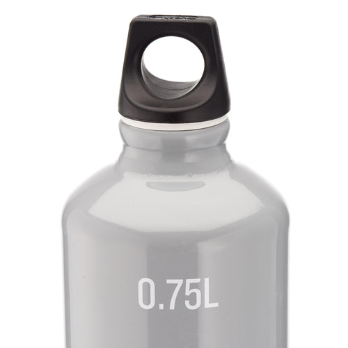 A photo of the Quechua Screw Top Aluminum Hiking Water Bottle 25oz in use