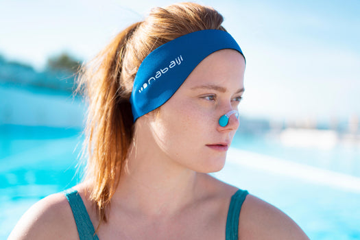 Nabaiji NeverSink Floating Swimming Nose Clip, cyan blue Image 1 of 2