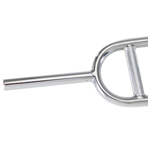 A photo of the Domyos Weight Training Triceps Barbell 33.9'' 1.1 inches in use