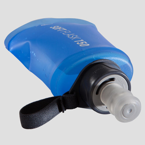 A photo of the Kiprun Flexible Running Water Bottle 150 ml in use