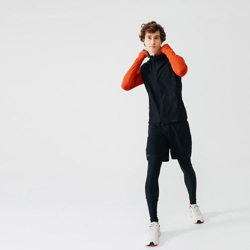 A photo of the Kalenji Run Wind Running Sleeveless Wind Jacket Men's in use