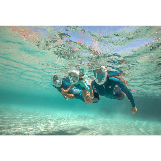 Subea Adult & Teen Easybreath 500 Full Face Surface Snorkeling Mask, deep petrol blue Image 3 of 5