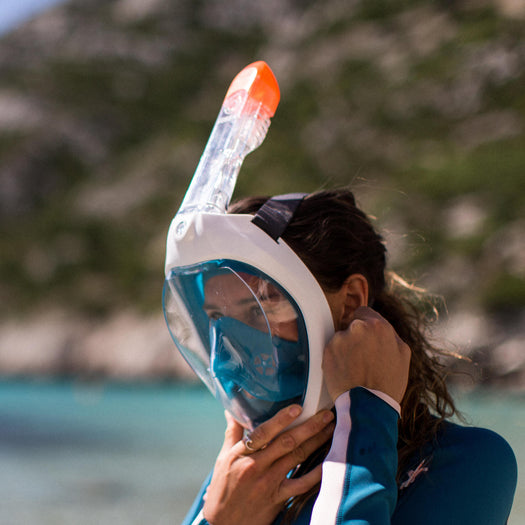 Subea Adult & Teen Easybreath 500 Full Face Surface Snorkeling Mask, deep petrol blue Image 4 of 5