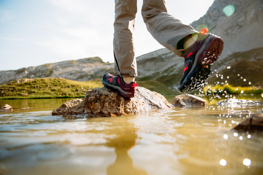 Quchua Crossrock Waterproof Lace-Up Hiking Shoes Kids', damson Image 4 of 5