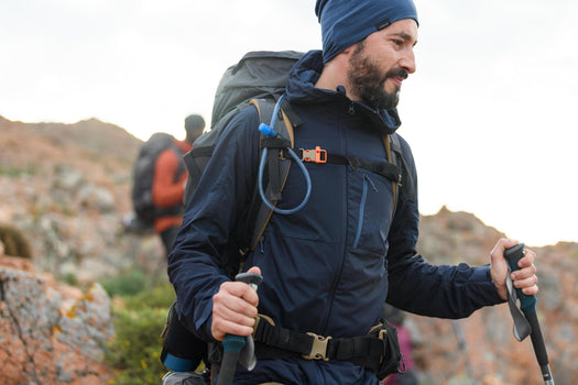 Windbreaker jacket - softshell - warm Merino wool - MT900 - men's, asphalt blue Image 5 of 5
