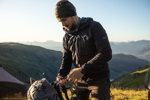 Windbreaker jacket - softshell - warm Merino wool - MT900 - men's, asphalt blue Image 2 of 5