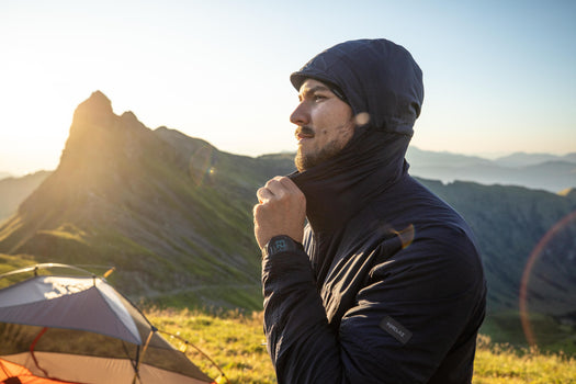 Windbreaker jacket - softshell - warm Merino wool - MT900 - men's, asphalt blue Image 1 of 5