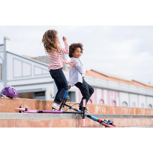 Oxelo MID5 Foldable Scooter w/ Suspension & Hand brake Kids 3'6 to 4'9, blue Image 6 of 10