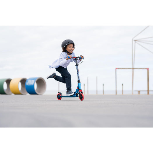 Oxelo MID5 Foldable Scooter w/ Suspension & Hand brake Kids 3'6 to 4'9, blue Image 2 of 10