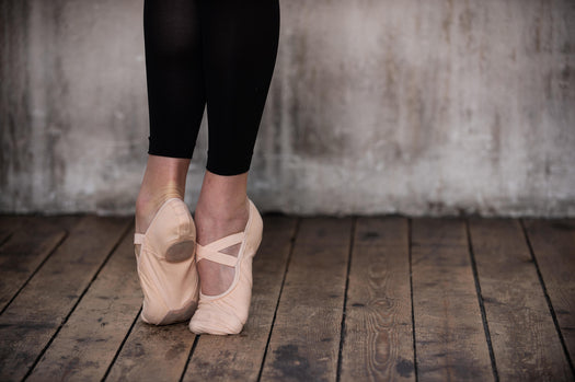 Domyos Split-Sole Stretch Canvas Demi-Pointe Shoes, bisque Image 2 of 4