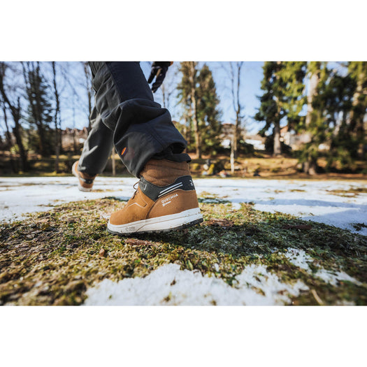 Kids' warm and waterproof SH500 lace-up leather hiking shoes - size 2.5 - 5.5, dark cinnamon Image 3 of 5