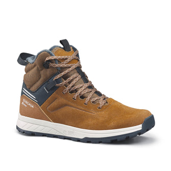 Kids' warm and waterproof SH500 lace-up leather hiking shoes - size 2.5 - 5.5, Image of