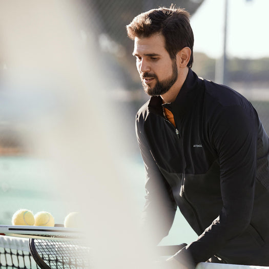 Men's Tennis Jacket Essential - Black Grey, black Image 4 of 5