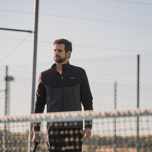 Men's Tennis Jacket Essential - Black Grey, black Image 1 of 5