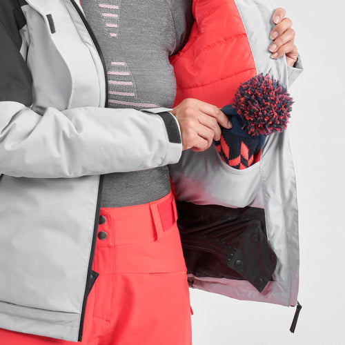 A photo of the Wedze FR100 Freeride Ski Jacket Women's in use