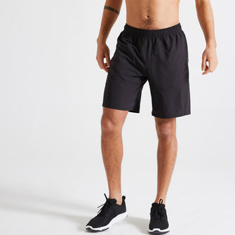Men's Fitness Zip Pocket Breathable Essential Shorts - Navy, Image of