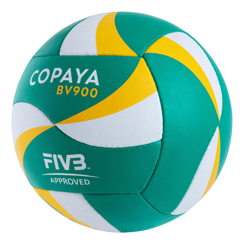 A photo of the Beach Volleyball BVB900 FIVB - GreenYellow in use