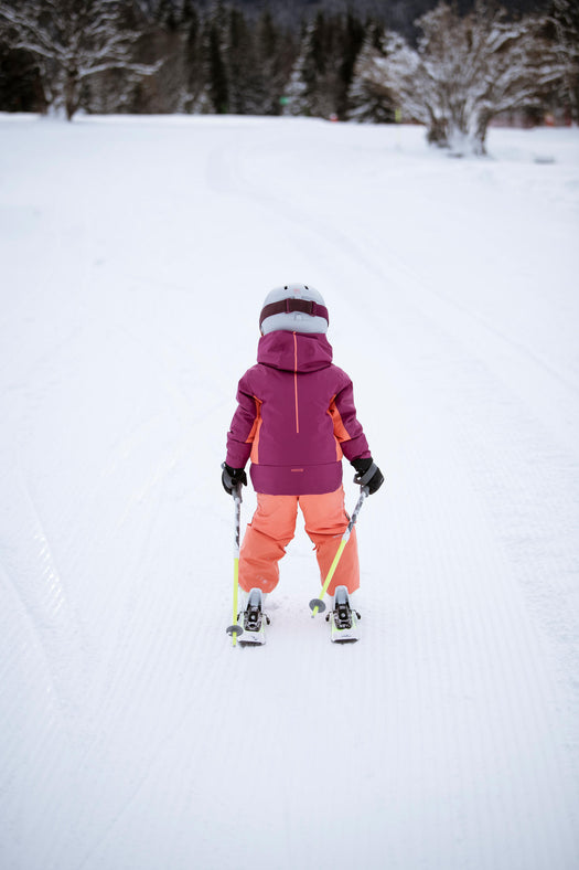 Wedze PNF 500 Ski Bib Kids', coral pink Image 2 of 5