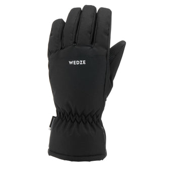 KIDS' WARM AND WATERPROOF SKI GLOVES - 100 BLACK, Image of