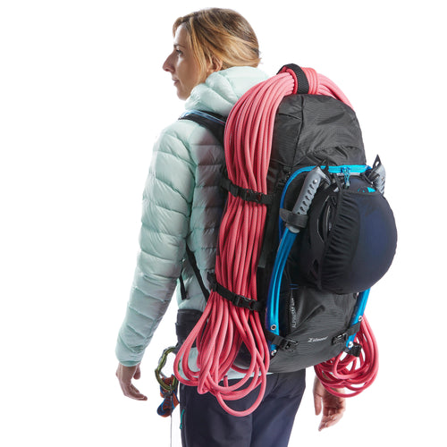 A photo of the Simond Alpinism 40 + 10 L Mountaineering Backpack in use