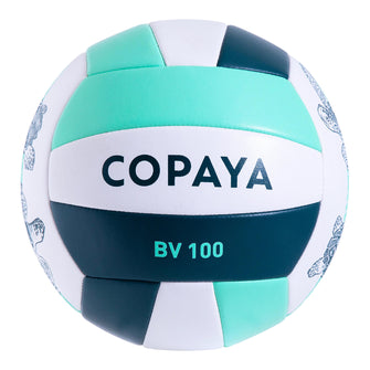 Size 5 Stitched Beach Volleyball 100 Classic - Pink Sun, Image of