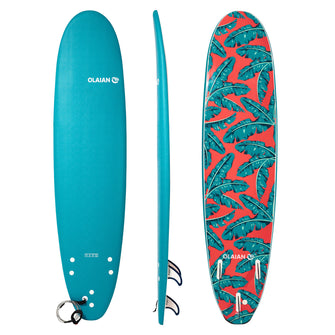 Olaian 500 Foam Surfboard 7'8 75L Curved Triple Stringer w/ Leash & Soft Edge Fi, Image of