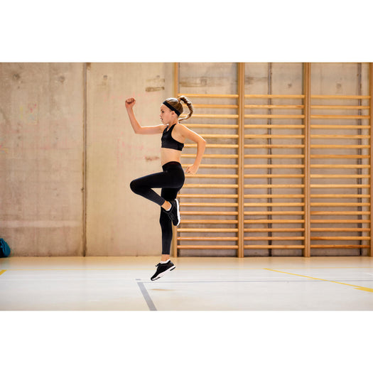Domyos S580 Seamless Breathable Gym Leggings Girls', black/white Image 7 of 8