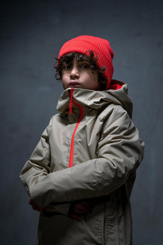 FR500 Hooded Freeride Ski Jacket Girl's, sand Image 1 of 3