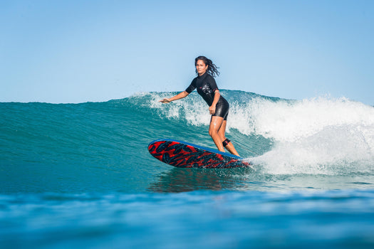 Olaian 500 Foam Surfboard 8'6 95L Curved Triple Stringer w/ Handle Leash & Fins, unspecified Image 3 of 5