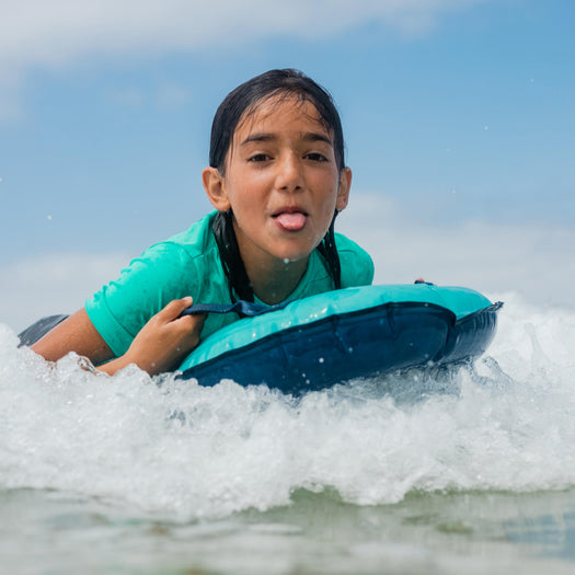 Radbug Inflatable High Resistance Bodyboard Boogie w/ Handles Kids, caribbean blue Image 2 of 5