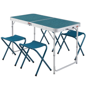 FOLDING CAMPING TABLE - 4 STOOLS - 4 TO 6 PEOPLE, Image of