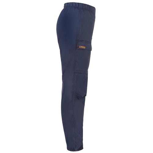 A photo of the Sailing 100 Rain Overpants Kids' in use