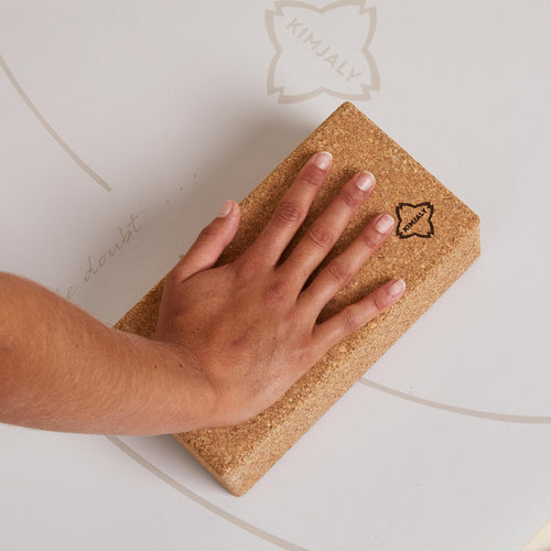 A photo of the Kimjaly Cork Yoga Block in use