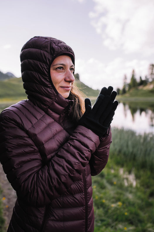 Forclaz Women's MT100 Hooded Down Puffer Jacket, honey Image 6 of 7