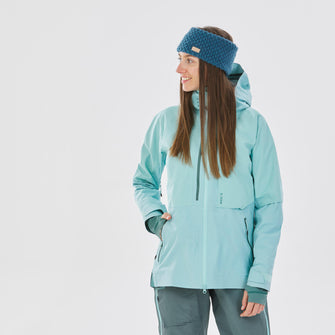 Women's Ski Jacket FR900 - Blue, Image of